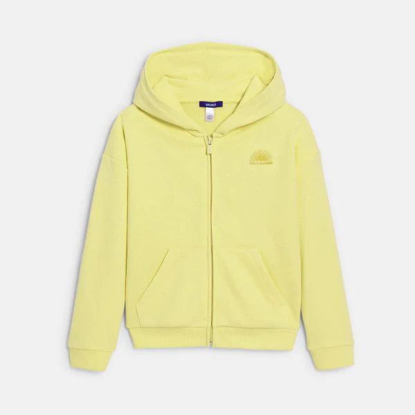 Girl's plain yellow hoodie