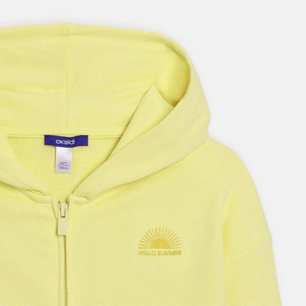 Girl's plain yellow hoodie