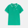 Boy's green short-sleeve polo shirt.