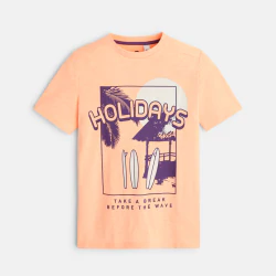 Boy's orange holiday motif...