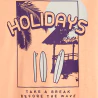 Boy's orange holiday motif T-shirt with short sleeves