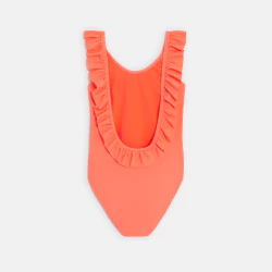 Girl's plain orange 1-piece...