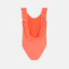 Girl's plain orange 1-piece swimming costume