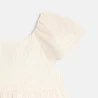 Baby girl's elegant white dress with shiny stripes