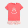 Girl's coral jersey short pyjamas