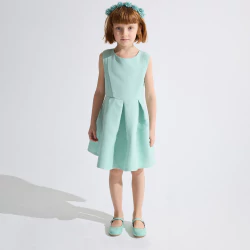 Girls green sleeveless special occasion dress