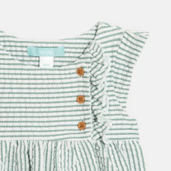 Baby girl's green striped...