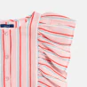 Girl's pink striped ruffle blouse