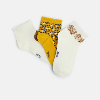 Girl's patterned trainer socks (set of 3)