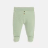 Newborn green knitted fabric trousers with feet