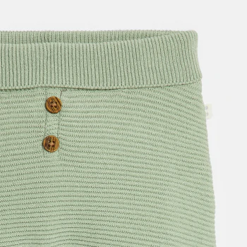 Newborn green knitted fabric trousers with feet