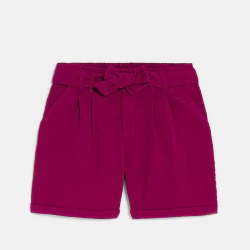 Girls' plain pleated shorts