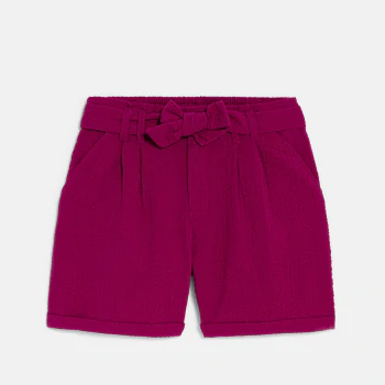 Girls' plain pleated shorts