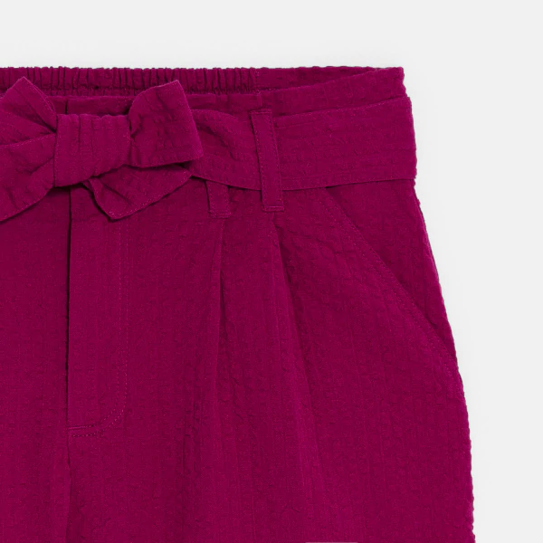 Girls' plain pleated shorts