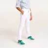 Boy's plain white cotton twill chinos