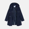 Girl's navy waterproof trench coat with hood