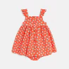 Baby girls' red graphic strappy dress and bloomers