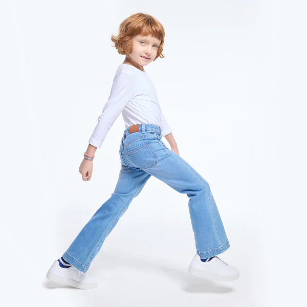 Girl's blue flared jeans