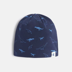 Boy's cotton dinosaur motif beanie