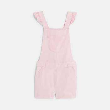 Girl's pink lyocell short overalls.