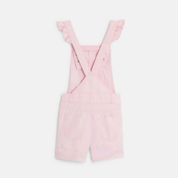 Girl's pink lyocell short overalls.