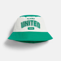 Boy's green canvas bucket hat