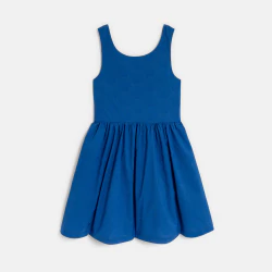 Girl's plain blue formal dress