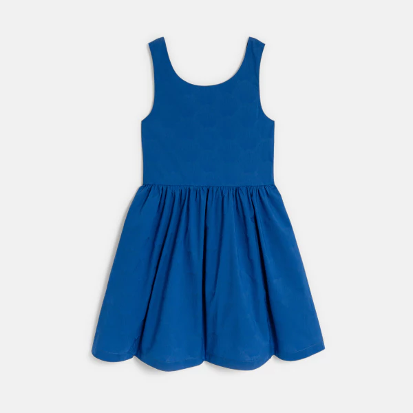 Girl's plain blue formal dress