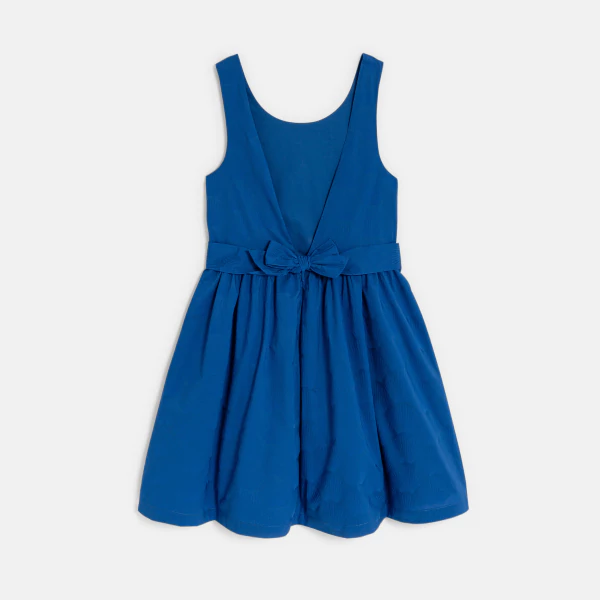 Girl's plain blue formal dress