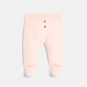 Newborn pink knitted fabric trousers with feet