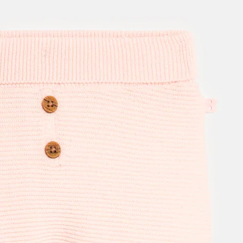 Newborn pink knitted fabric trousers with feet