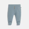 Newborn blue knitted fabric trousers with feet