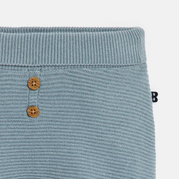 Newborn blue knitted fabric trousers with feet