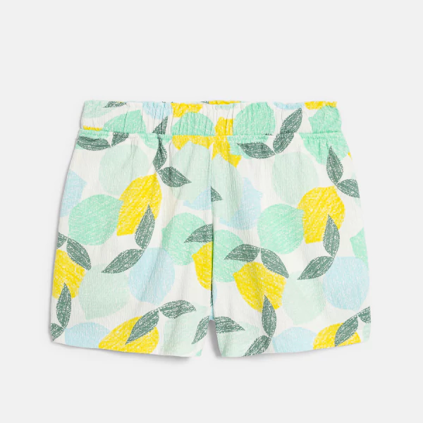 Girl's lemon-print loose-fitting shorts