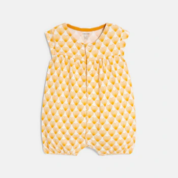 Baby girl's yellow heart playsuit