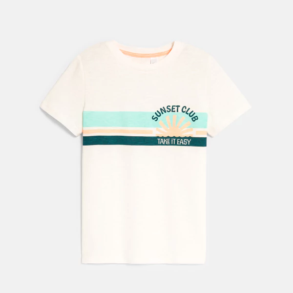 Boy's white short-sleeve T-shirt