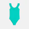 Girl's plain blue 1-piece swimming costume