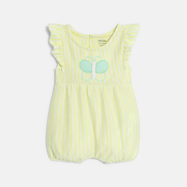 Baby girl's butterfly playsuit and yellow bodysuit