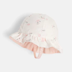 Baby girl's pink reversible sun hat