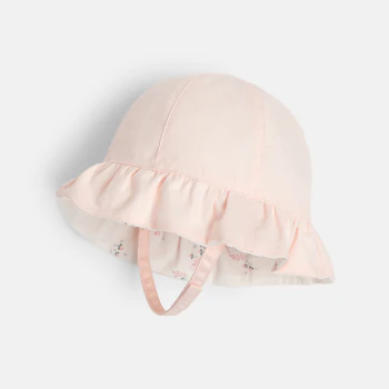 Baby girl's pink reversible sun hat