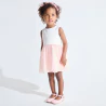 Baby girl's elegant two-fabric pink dress