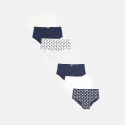 Girl's blue boxer short-style panties (set of 7)