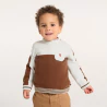 Baby boys' brown two-tone knitted jumper