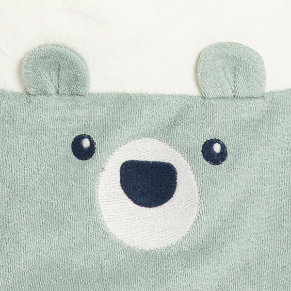 Large bear bibs in green and blue for babies (pack of 2)