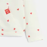 Girl's red heart motif sweatshirt