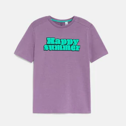 Boy's mauve slogan T-shirt...