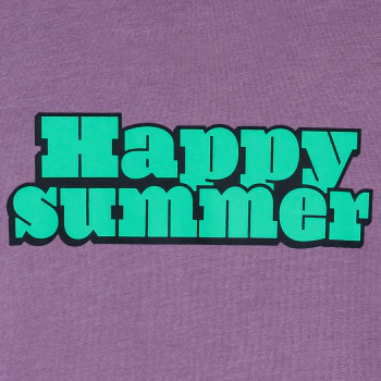 Boy's mauve slogan T-shirt with short sleeves