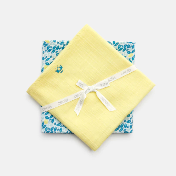 Unisex cotton gauze squares (set of 2)