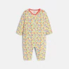 Baby girl's ribbed cotton lemon sleepsuit