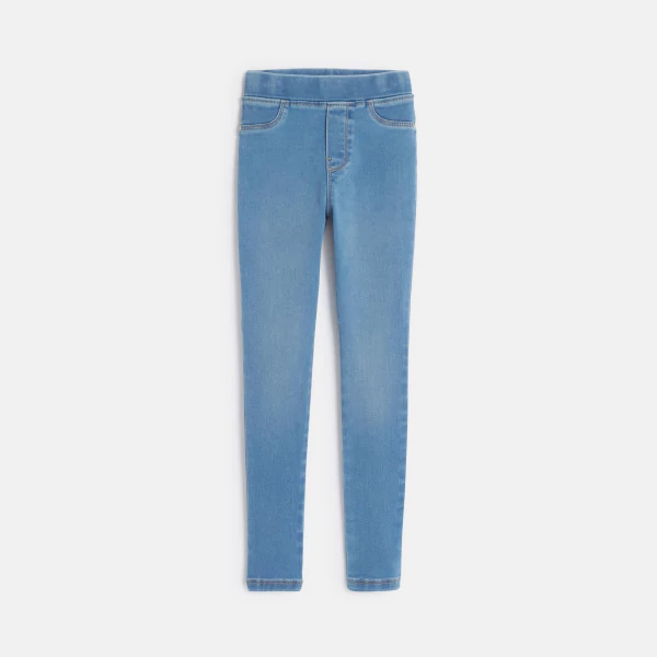 Girls' blue denim extra stretch tregging